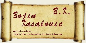 Bojin Kasalović vizit kartica